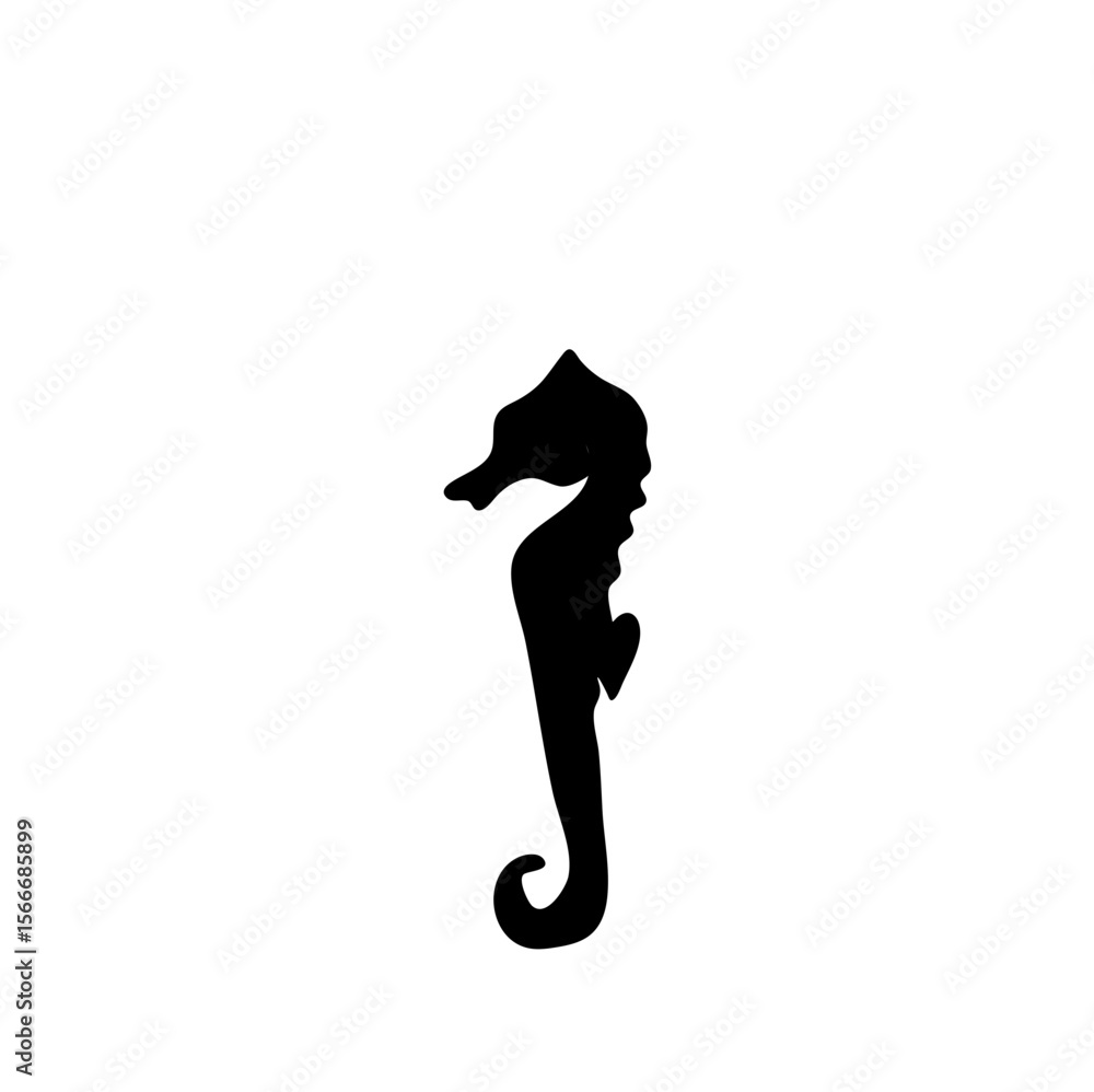Fototapeta premium Seahorse silhouette icon vector 