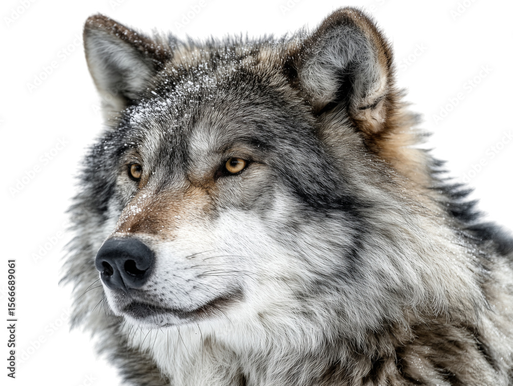 Fototapeta premium A close-up portrait of a powerful gray wolf