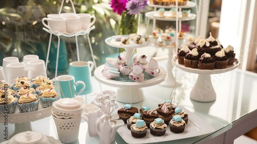 Wallpaper Mural Retro-style Coffee and Dessert Table Arrangement: A Nostalgic Journey Through Vintage Elegance, Timeless Flavors, and Artistic Presentation for Themed Events, Weddings, and Retro-inspired Gatherings Torontodigital.ca