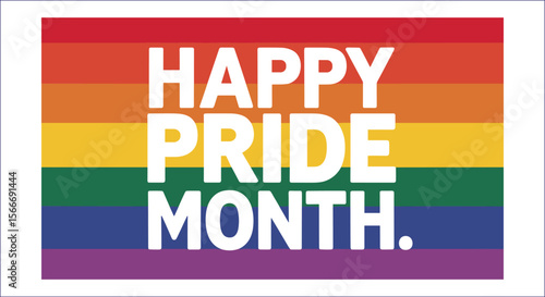 Happy Pride Month Celebration With Rainbow Flag Design Background Decoration