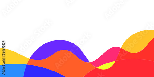 Abstract design with layered, flowing shapes and vibrant colors