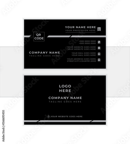  Modern creative presentational design - horizontal simple clean business or visiting card. best for print items. editable vector illustration. 
                