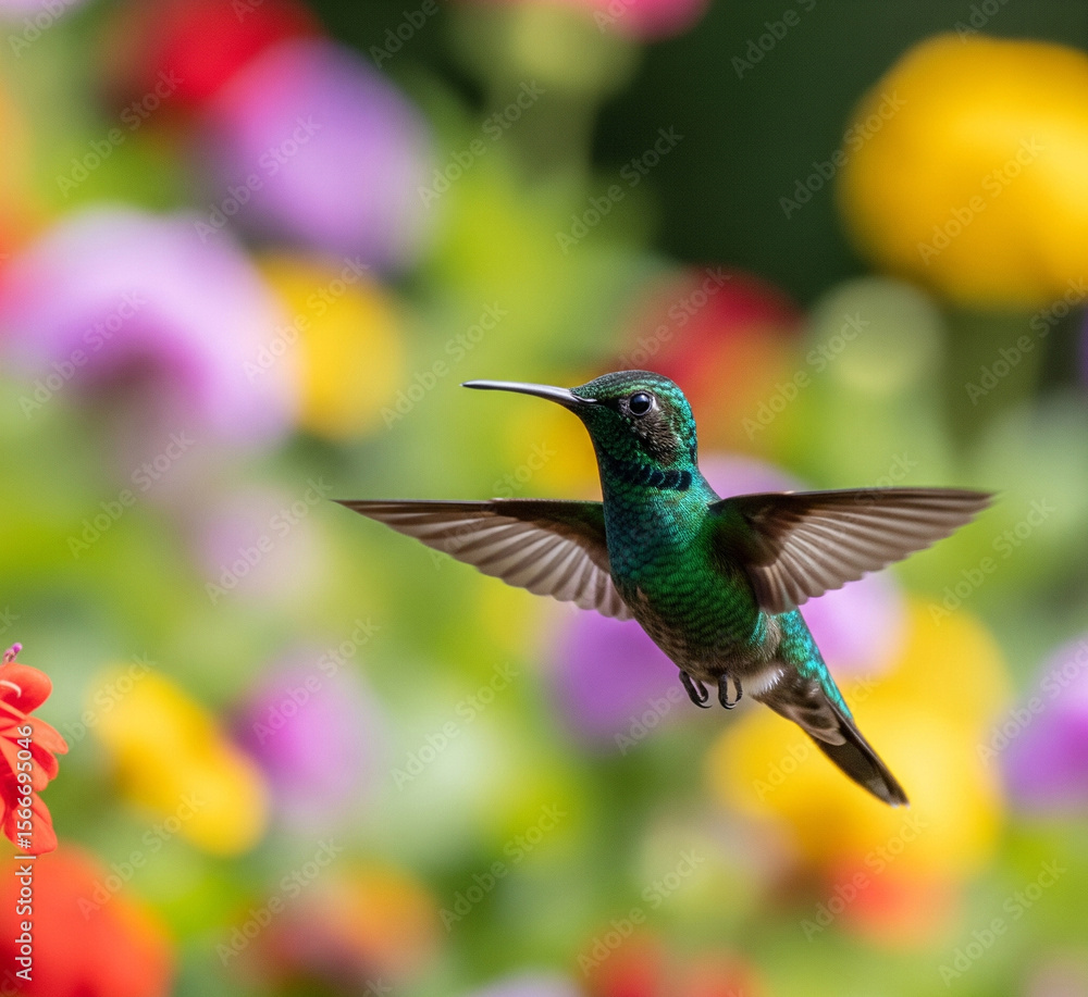 Fototapeta premium hummingbird feeding on a flower