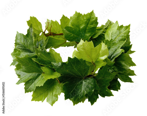 Celebrating nature with a vibrant green leaf crown still life