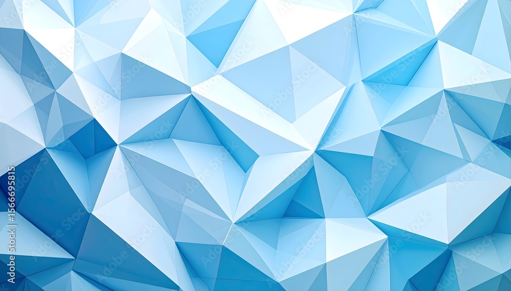Fototapeta premium Geometric low-poly ice blue abstract texture, crystalline background