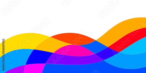 Abstract colorful shapes with flowing, overlapping forms