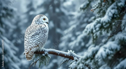 Great horned owl in flight with snowy owl in the snow 4k nature video footage
