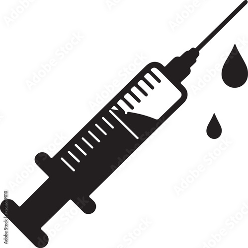 Medical Syringe Icon  Vector Illustration of a Hypodermic Needle