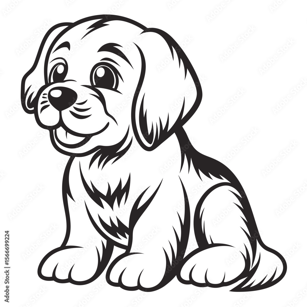 Fototapeta premium Adorable Puppy Sitting With Happy Expression 