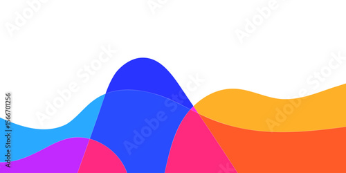 Abstract background with wavy blue and red bands