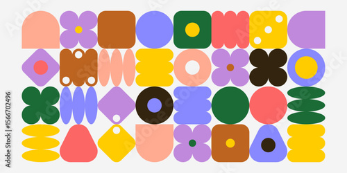 Playful abstract shapes pattern