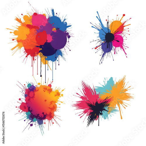Abstract colorful paint splatter background vector illustration design art