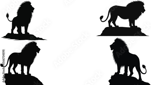 A versatile vector illustration featuring a set of isolated black dog silhouettes, perfect for animal-themed designs