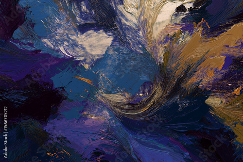 Dramatic Abstract Painting of a Cosmic Storm or Galaxy Vortex