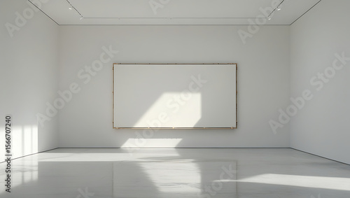 Wallpaper Mural Sunlight streams into a bright art gallery showcasing a blank canvas, perfect for showcasing art or design projects in a modern setting. Torontodigital.ca