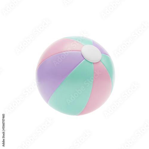 Pastel Beach Ball Isolated on White