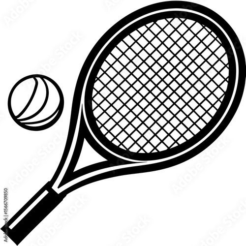 tennis racket and ball