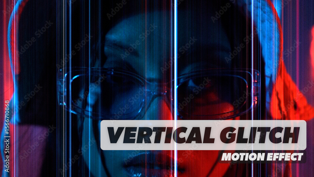 Vertical Glitch Procedural Motion Effect Stock Template | Adobe Stock