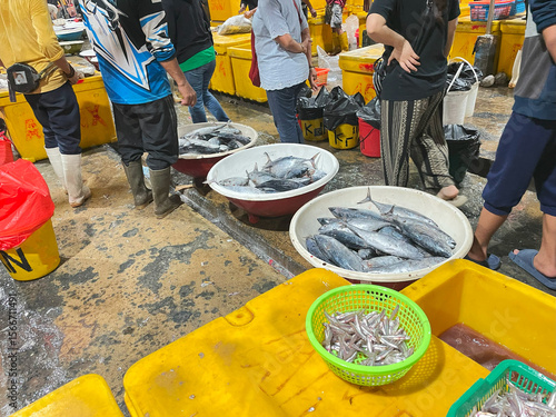 Muara Angke, 26 June 2025. Traditional Fish Market in Jakarta, Indonesia - Local Seafood Market Scene
