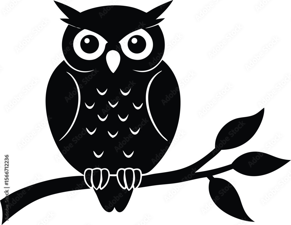 owl with tree branch vector owl with tree branch vector