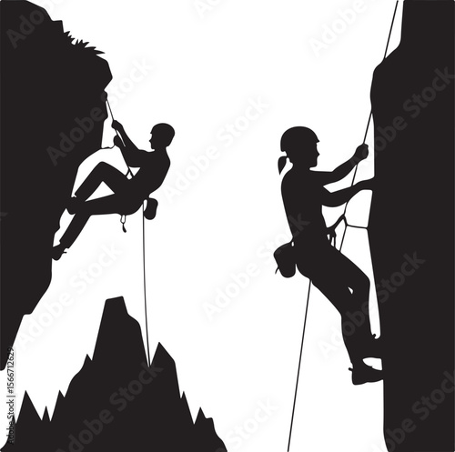 Mountain Rappelling Adventure Silhouette Vector

Rock Climber Abseiling SVG Design

Extreme Rappelling Clipart for Outdoor Lovers

Cliff Descent Adventure Sport Silhouette

Mountain Climber with Rope 