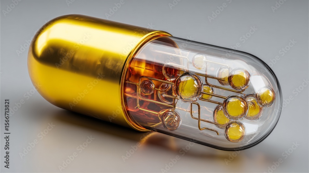 Naklejka premium Innovative Capsule Design for Enhanced Drug Delivery