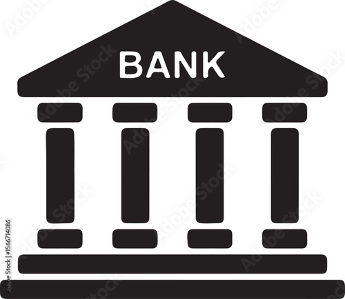 Classic Bank Building Icon Financial Institution Symbol