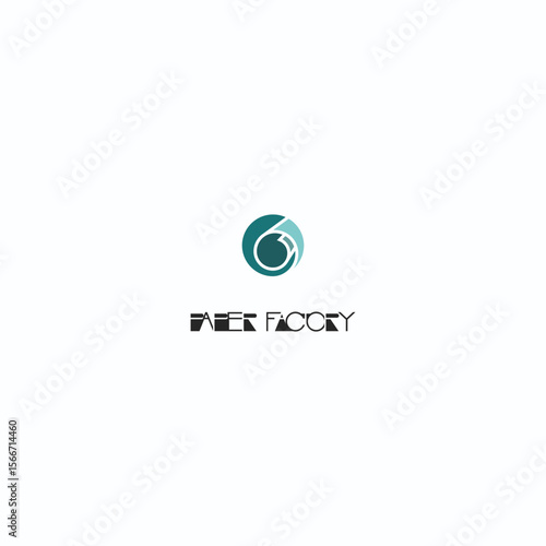 
illustration depicting a sheet of paper in the form of a symbol or logo. Paper factory