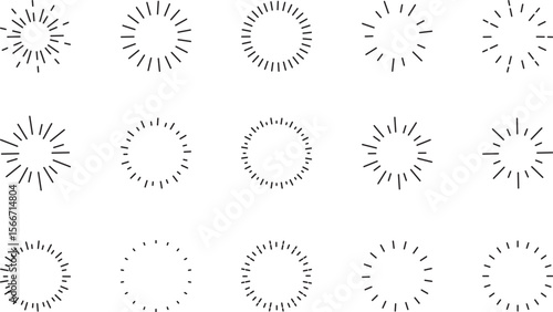 手書きのシンボルのアイコン　サンバースト・スターバースト