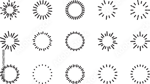 手書きのシンボルのアイコン　サンバースト・スターバースト