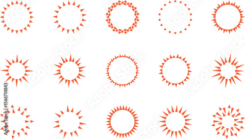 太陽のアイコンセット　ベクター