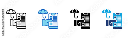 Insurance Application icon Multi Style Vector Illustration