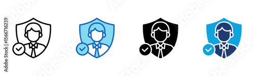 Social Security icon Multi Style Vector Illustration