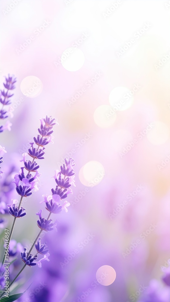 Close Up View of Lavender Flowers with Purple and Pastel Colors with Soft Lighting and Blurred Background Close Up View of Lavender Flowers with Purple and Pastel Colors with Soft Lighting and Blurred Background