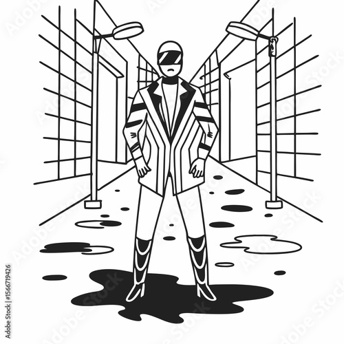 Plakat Silhouette Futuristic Cyberpunk Outfit