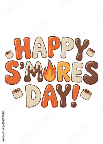 National S'mores Day Typography T-Shirt Design