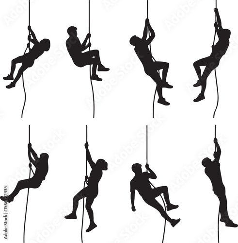 Mountain Rappelling Adventure Silhouette Vector

Rock Climber Abseiling SVG Design

Extreme Rappelling Clipart for Outdoor Lovers

Cliff Descent Adventure Sport Silhouette

Mountain Climber with Rope 