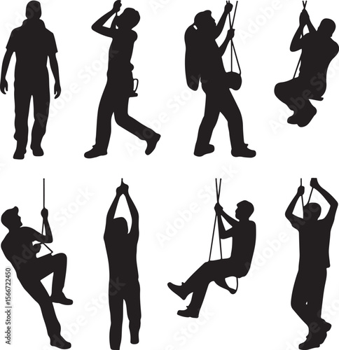 Mountain Rappelling Adventure Silhouette Vector

Rock Climber Abseiling SVG Design

Extreme Rappelling Clipart for Outdoor Lovers

Cliff Descent Adventure Sport Silhouette

Mountain Climber with Rope 
