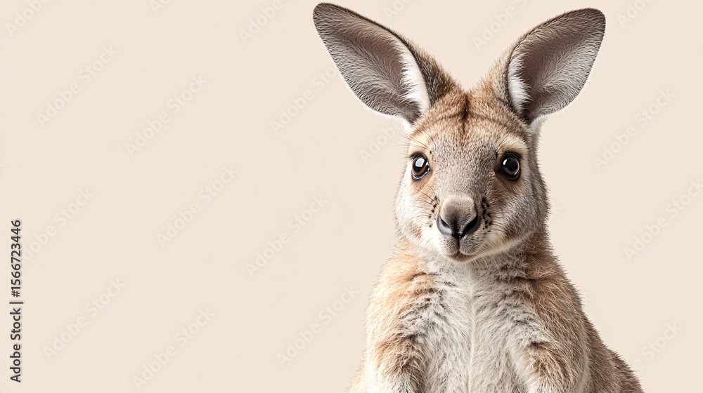 Fototapeta premium adorable kangaroo baby with large ears and curious expression for wildlife or animal scenes