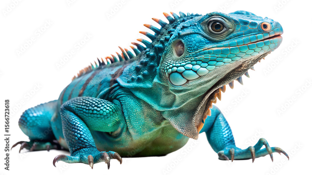 Obraz premium Grand Cayman Blue Iguana isolated on white background