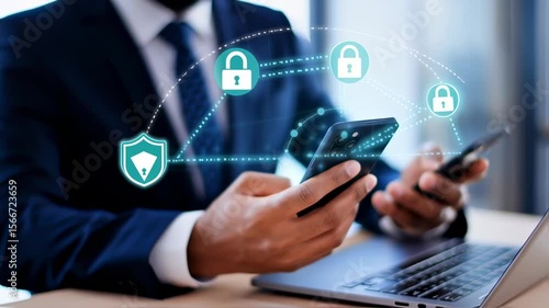 Wallpaper Mural Cybersecurity Professional Securing Mobile Data Torontodigital.ca