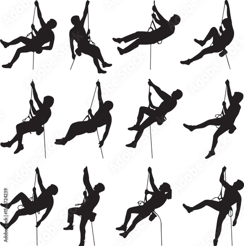 Mountain Rappelling Adventure Silhouette Vector

Rock Climber Abseiling SVG Design

Extreme Rappelling Clipart for Outdoor Lovers

Cliff Descent Adventure Sport Silhouette

Mountain Climber with Rope 