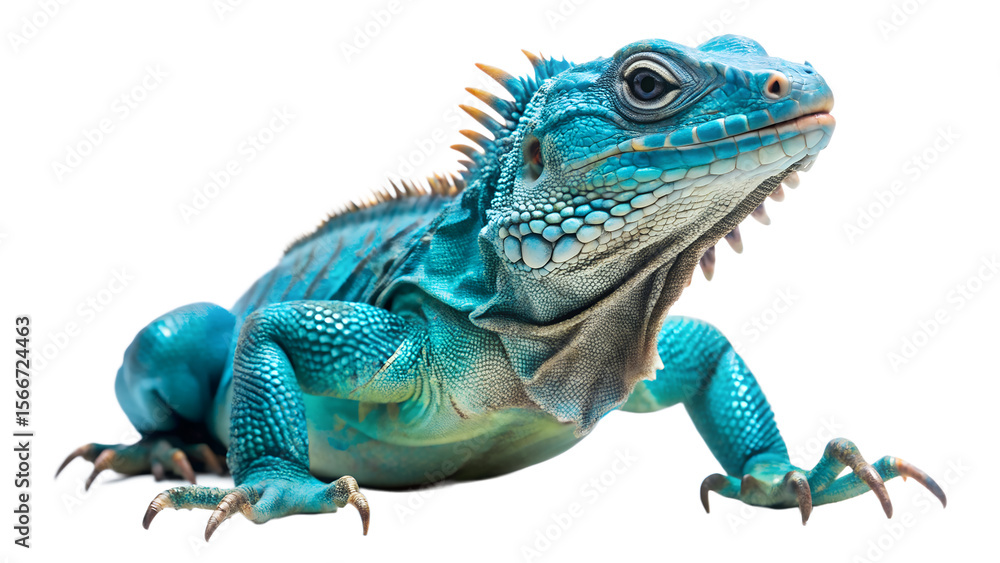 Fototapeta premium Grand Cayman Blue Iguana isolated on white background