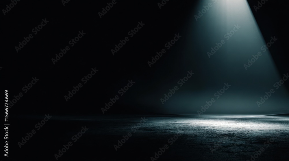 Fototapeta premium Dramatic spotlight on dark textured surface abstract background image