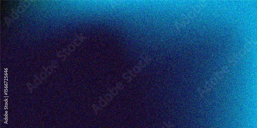 Abstract blue dark grainy gradient background. Grainy gradient, noise texture poster header banner cover design	