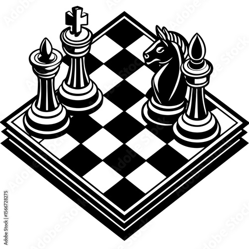 black chess board