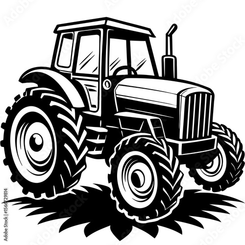tractor isolated on white