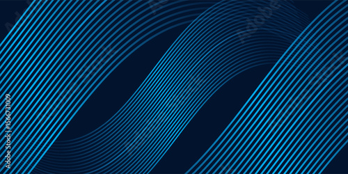 Simple dark blue abstract background with lines in a curved style geometric style as the main element.