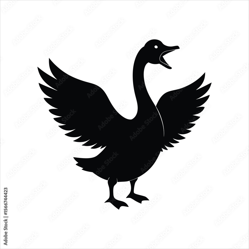 Angry Goose Silhouette Vector Clipart Angry Goose Silhouette Vector Clipart