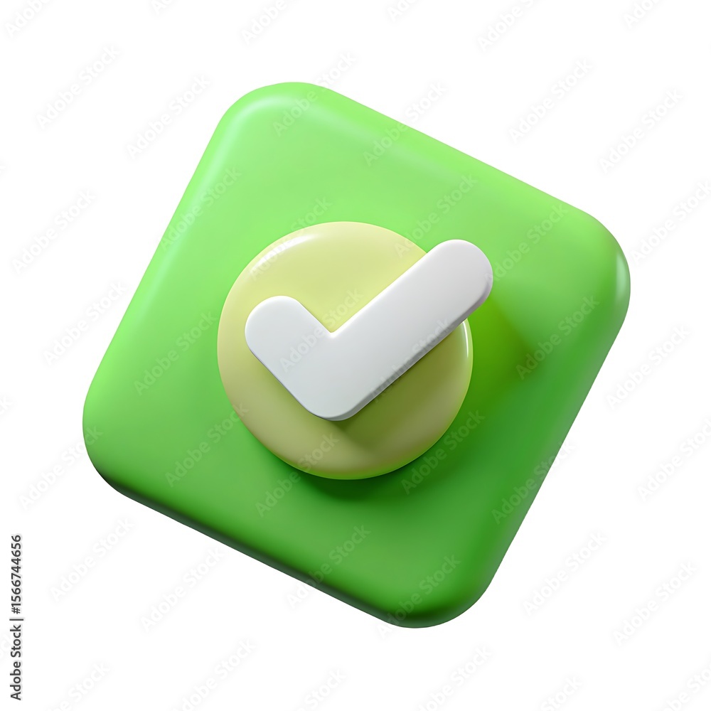 Green square with yellow circle and white checkmark Green square with yellow circle and white checkmark